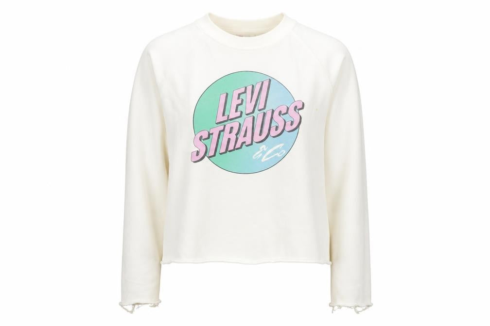 Levi Strauss Women's Ivory Pullover Sweatshirt, Medium