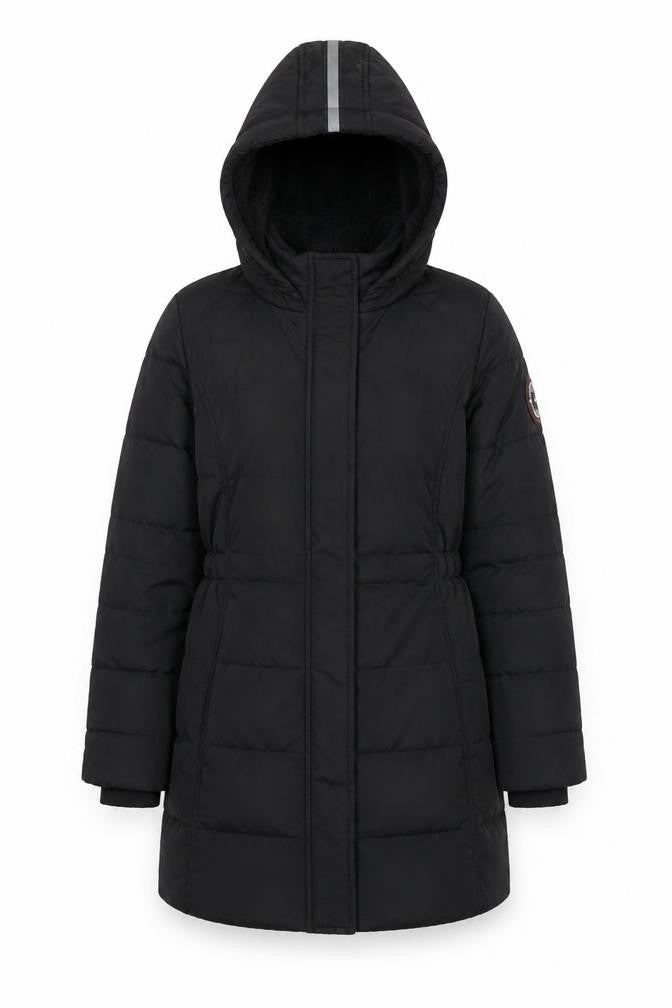 Andy & Evan Girls Black L Puffer Jacket Hooded Winter Coat