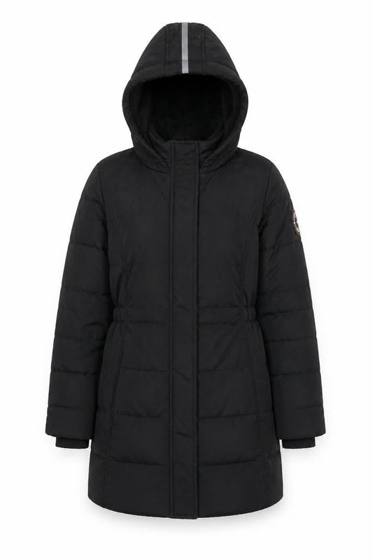 Andy & Evan Girls Black L Puffer Jacket Hooded Winter Coat