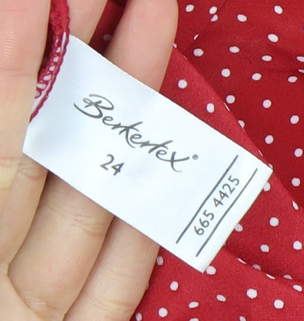 Berkertex Women's Red Polka Dot Button-Up Top