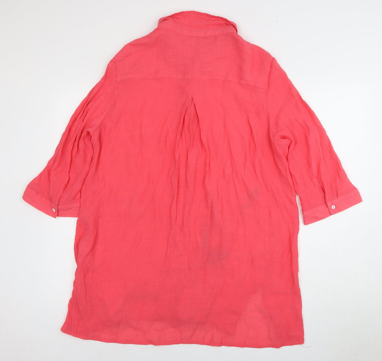 Roman Women's Pink Button-Up Shirt, Size 14, Casual Spring Style