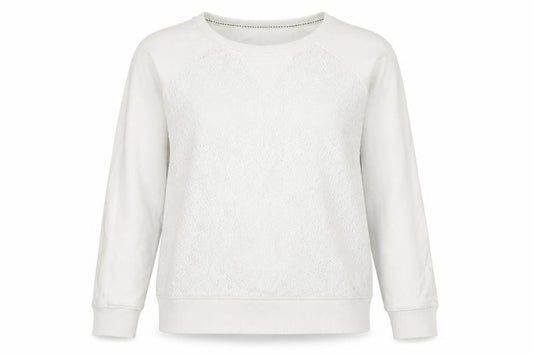 FatFace Women's Ivory Crochet Pullover Sweatshirt Size 10