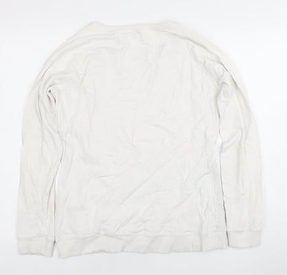 FatFace Women's Ivory Crochet Pullover Sweatshirt Size 10