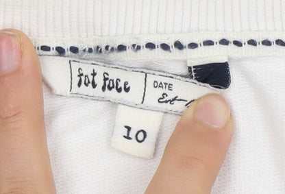 FatFace Women's Ivory Crochet Pullover Sweatshirt Size 10