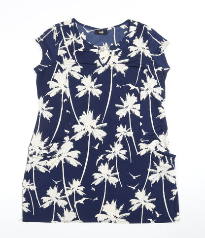 Wallis Women Blue M Basic Short Sleeve Tunic