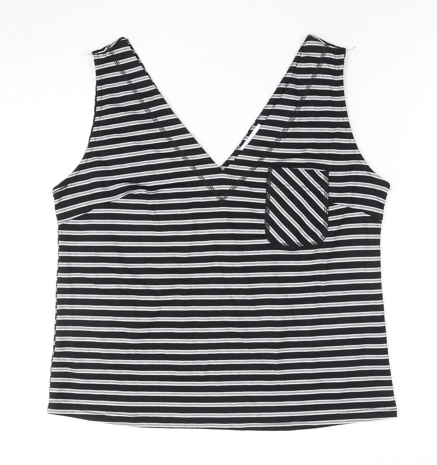 Warehouse Women's Black Striped Tank Top Size 14