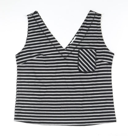 Warehouse Women's Black Striped Tank Top Size 14