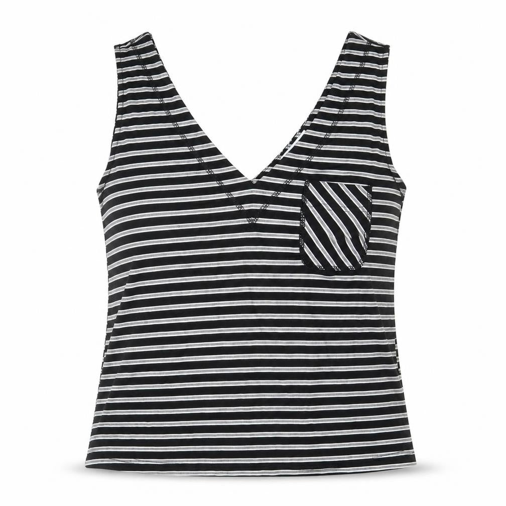 Warehouse Women's Black Striped Tank Top Size 14