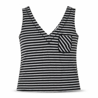 Warehouse Women's Black Striped Tank Top Size 14