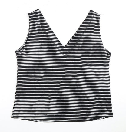Warehouse Women's Black Striped Tank Top Size 14