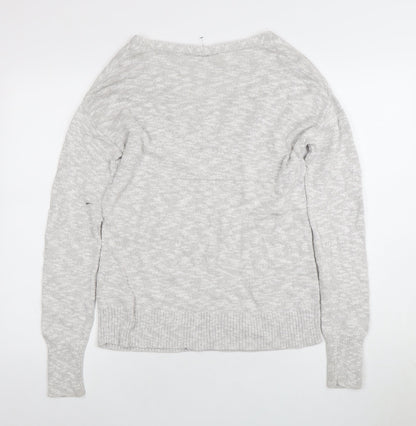 Gap Women's Grey Pullover Jumper V-Neck XS
