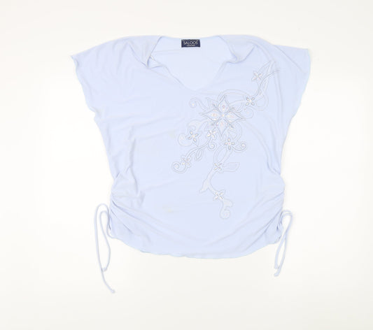 Saloos Collection Women's Blue Tunic T-Shirt, Size L