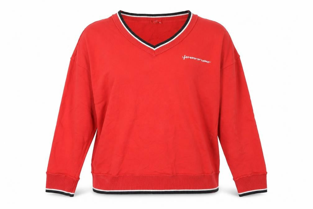 Next Women's Red V-Neck Sweatshirt Size 18
