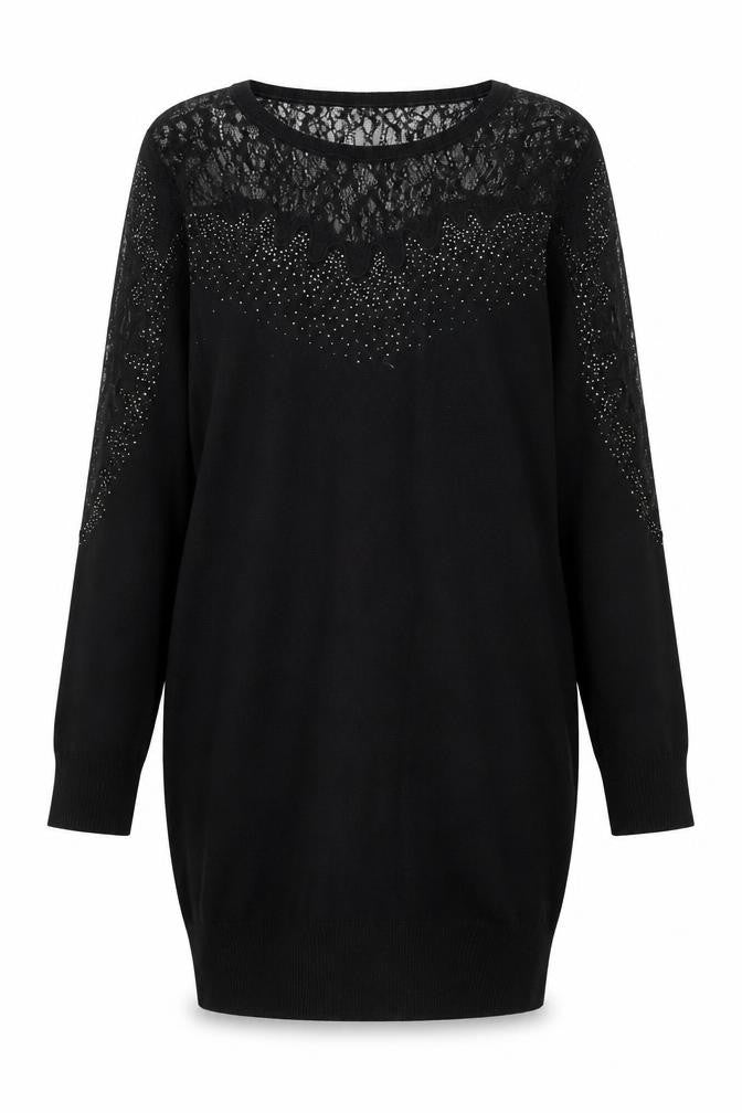 Wild Flower Women's Black Lace Pullover Jumper, Size M