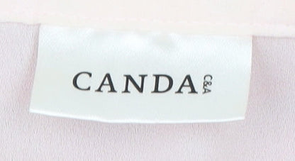 Brand and care label for Canda Women's Red Collared jumper, size 10