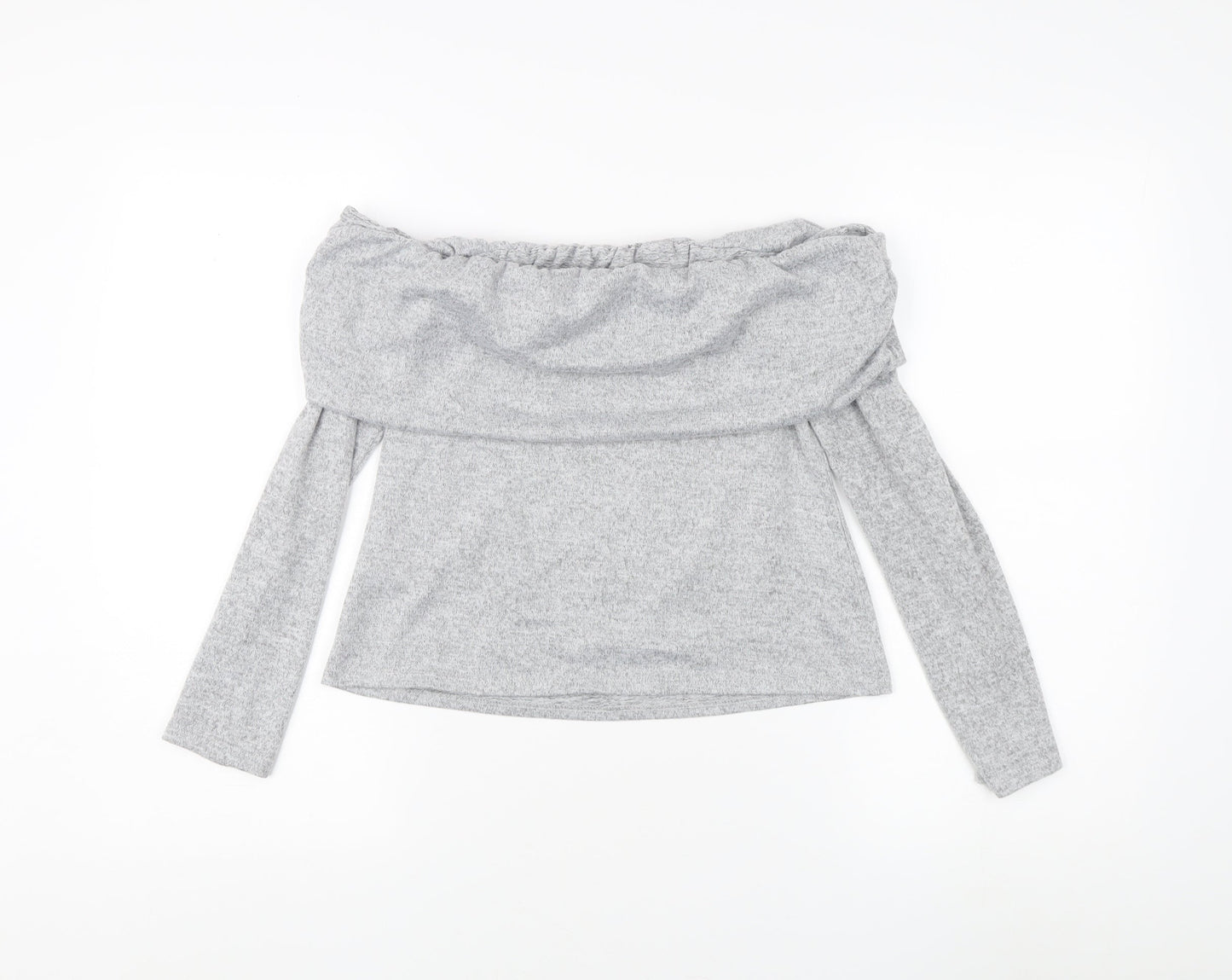 Miss Selfridge Grey Off Shoulder Blouse, M, Women's Casual Top