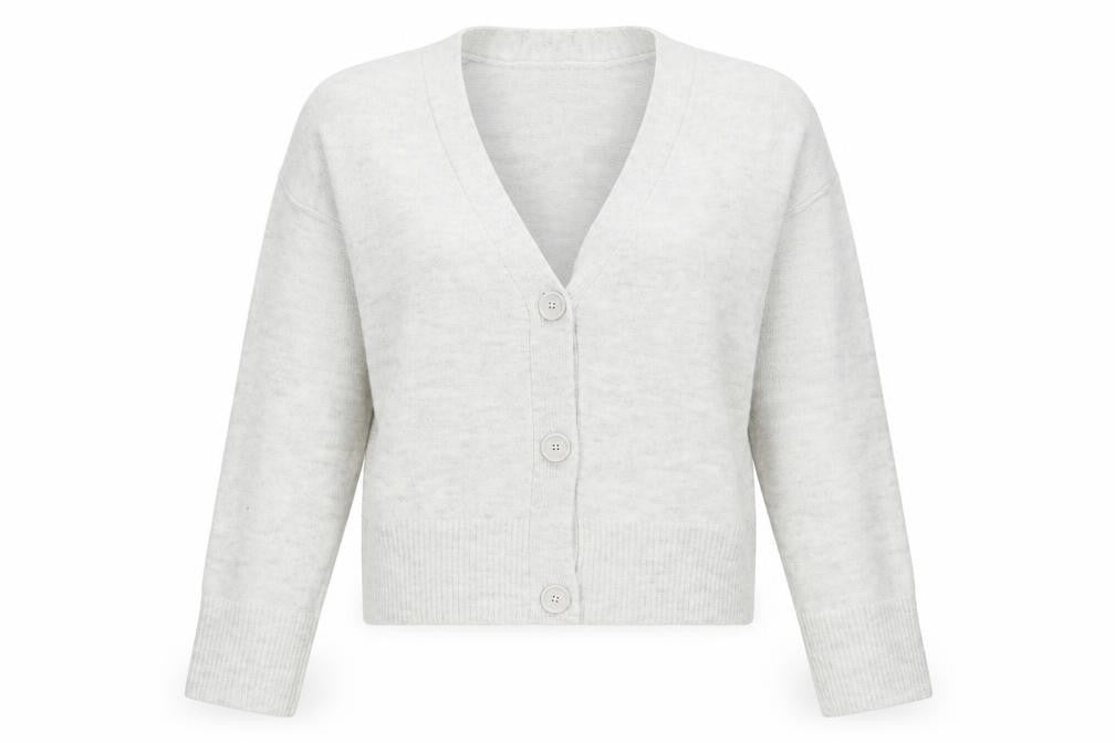 New Look Women's Ivory Cardigan Size L V-Neck