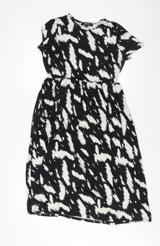 Simply Be Women's Black Animal Print Dress Size 10