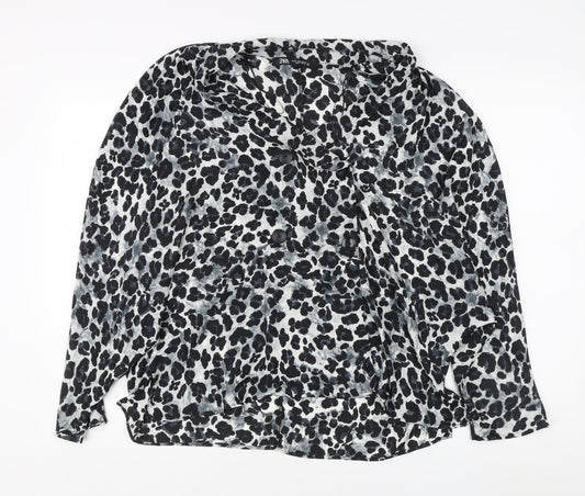 Zara Women's Multicoloured Animal Print Blouse M