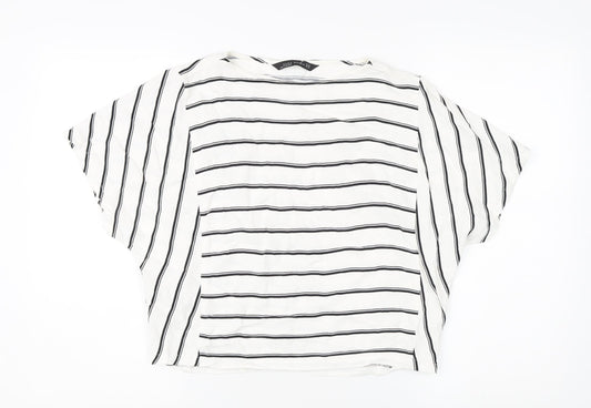 Zara Women's White Striped Blouse XS Relaxed Fit