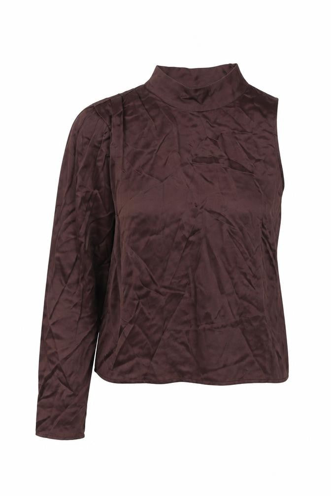 Zara Women's Brown High Neck Blouse - Size S