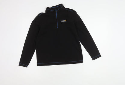 Additional front view of Regatta boys’ black zip sweatshirt 11 years