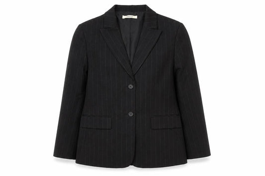 Comptoir des Cotonniers Women's Black Pinstripe Blazer UK 14