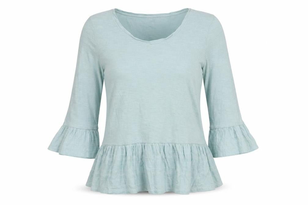 Fat Face Women's Blue 3/4 Sleeve Top UK Size 10
