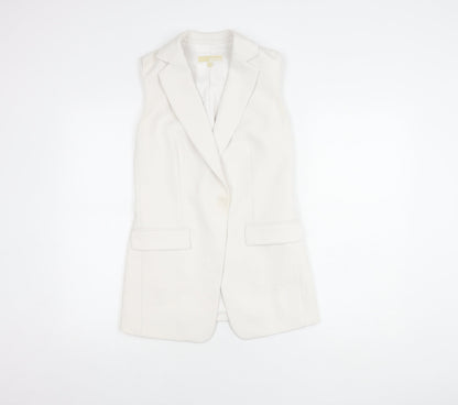 Additional front view of Michael Kors Women's White Sleeveless Suit Jacket