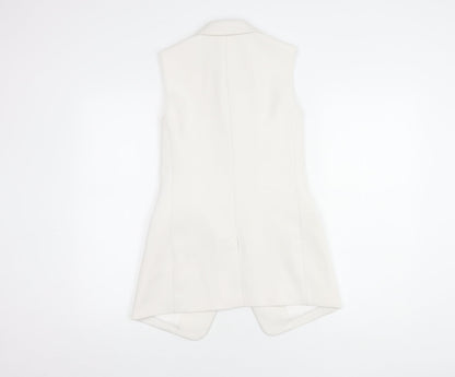 Back view of Michael Kors Women's White Sleeveless Suit Jacket