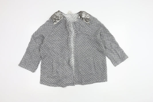 Monsoon Women's Grey Sequin Cape Jumper UK 18