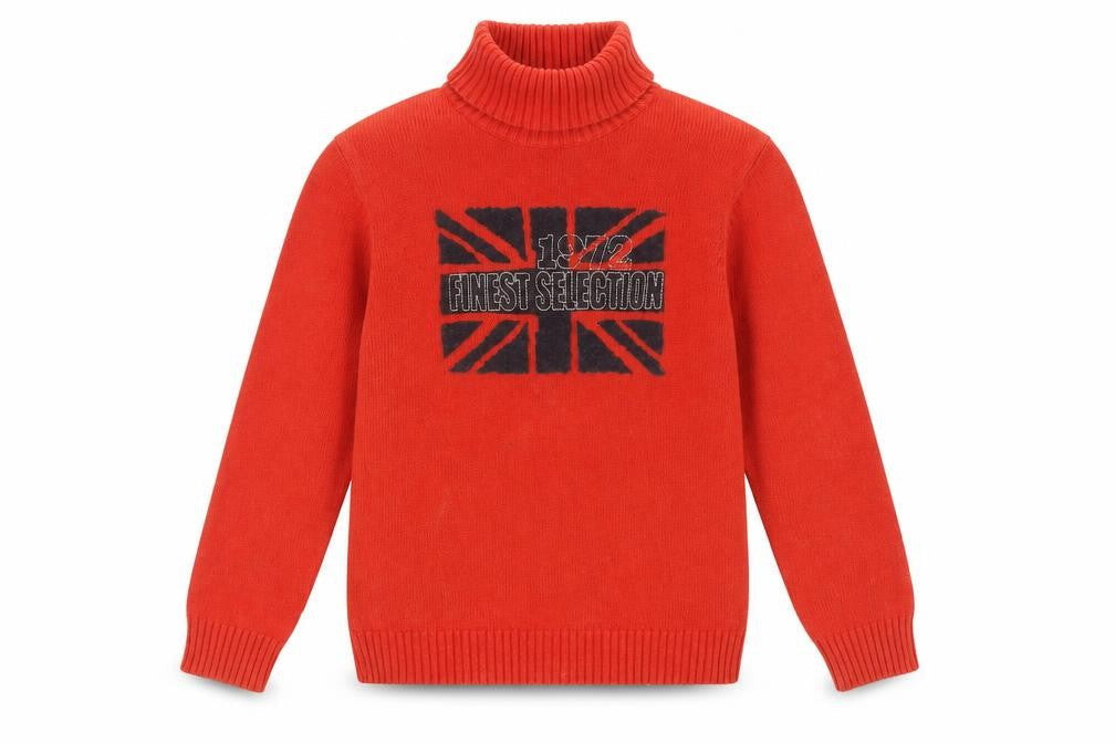 Vertbaudet Girls Red Roll Neck Jumper 10 Years