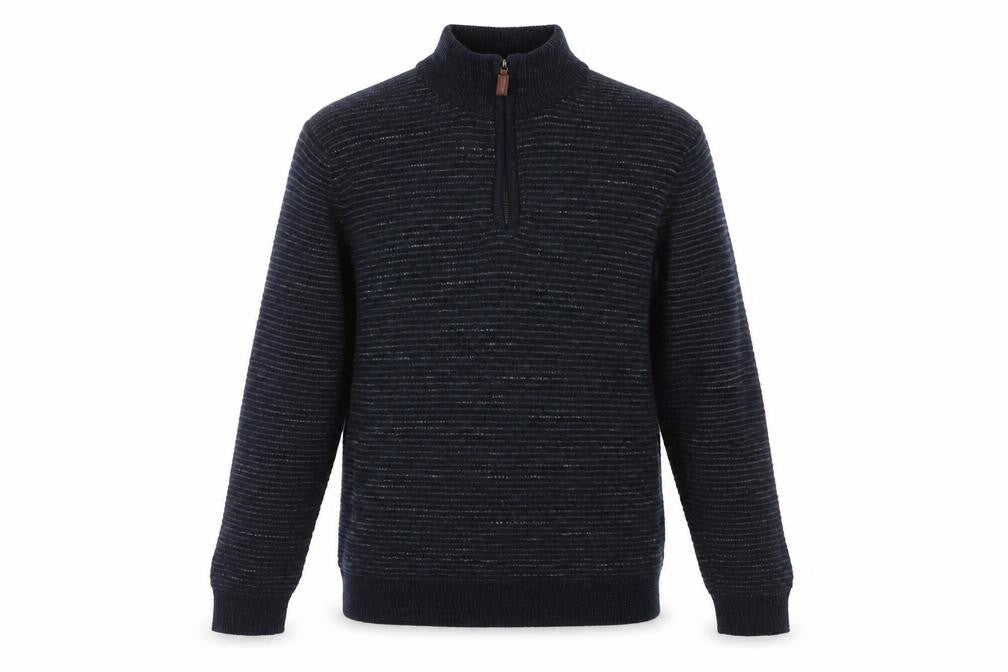 Racing Green Men's Blue M High Neck Full Zip Jumper