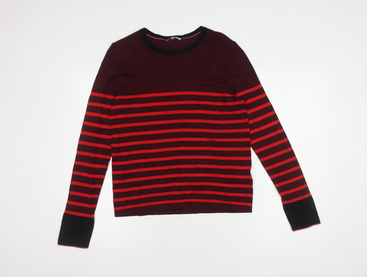 Warehouse Women's Red Striped Pullover Jumper Size 16