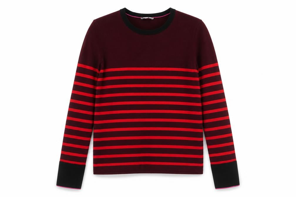 Warehouse Women's Red Striped Pullover Jumper Size 16
