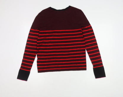 Warehouse Women's Red Striped Pullover Jumper Size 16
