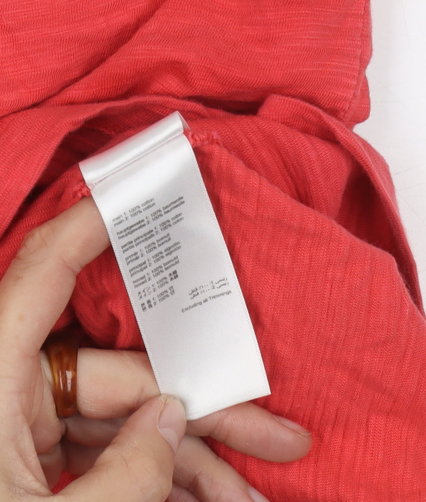 Joules Women's Red Cotton T-Shirt UK 10 Casual