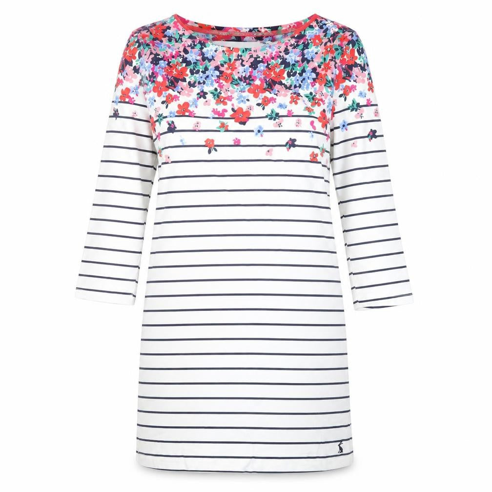 Joules Women's Multicoloured Floral Stripe Dress Size 10