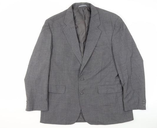 Scott International Men's Grey Striped Blazer, Size 44