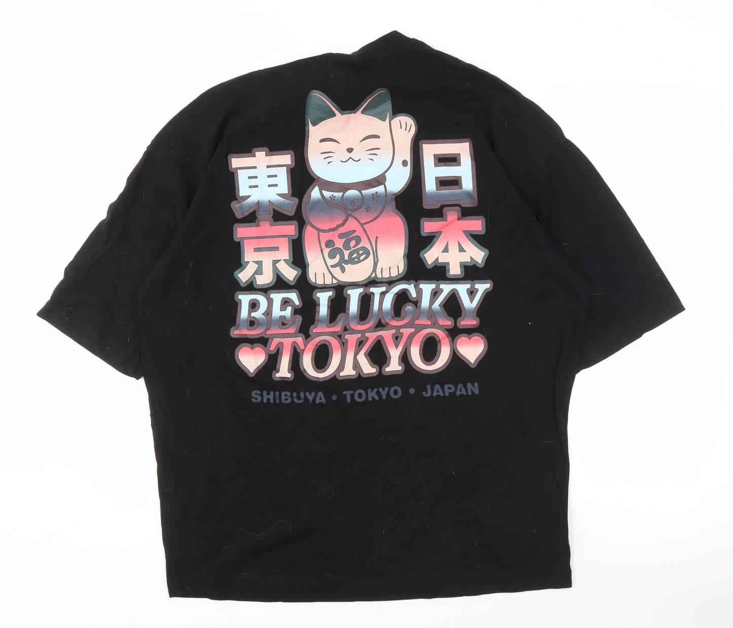 ASOS DESIGN Men’s Black Tokyo Anime T-Shirt, Size S