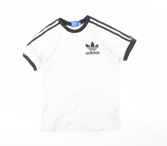 Adidas Boys White Short Sleeve Logo T-Shirt Size S