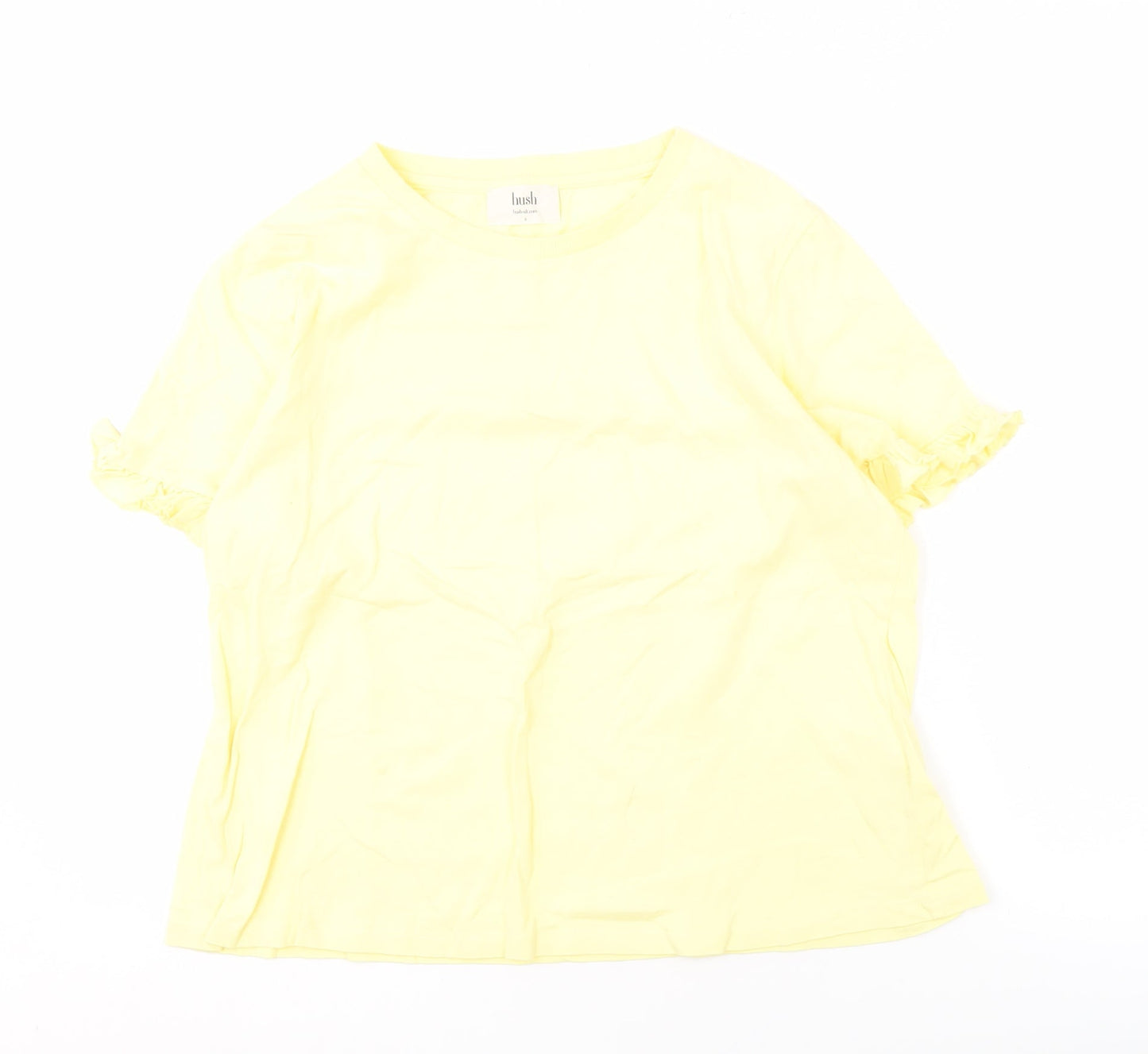 Hush Women's Yellow Cotton T-Shirt, Size S