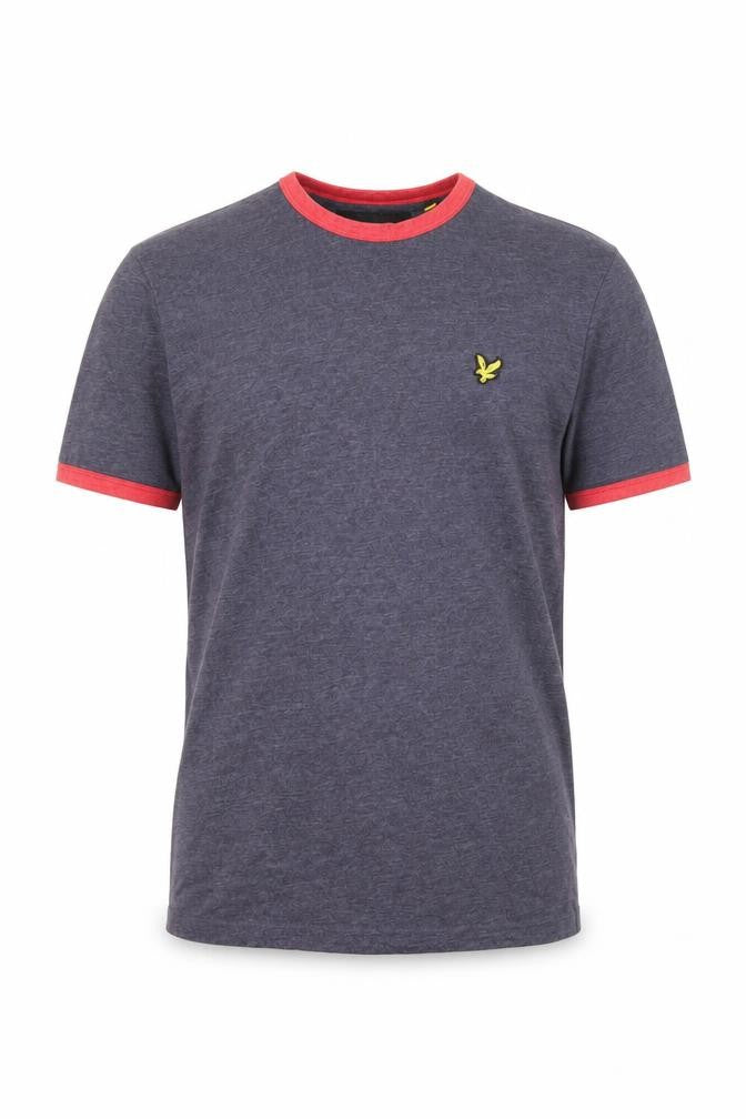 Lyle & Scott Blue Men's Crew Neck T-Shirt - Medium, Logo Accent