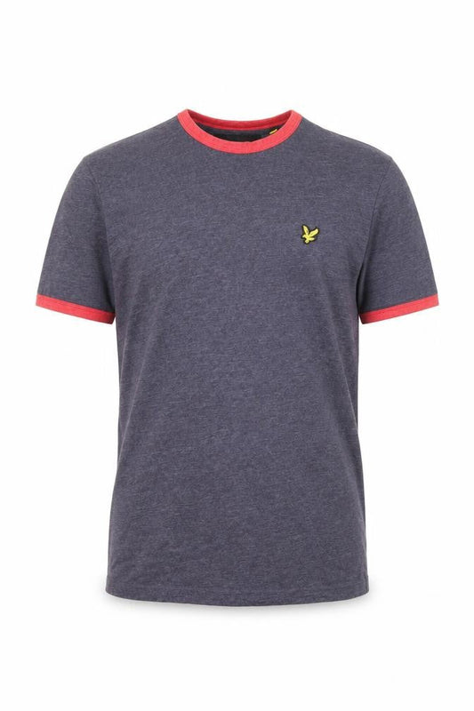 Lyle & Scott Blue Men's Crew Neck T-Shirt - Medium, Logo Accent