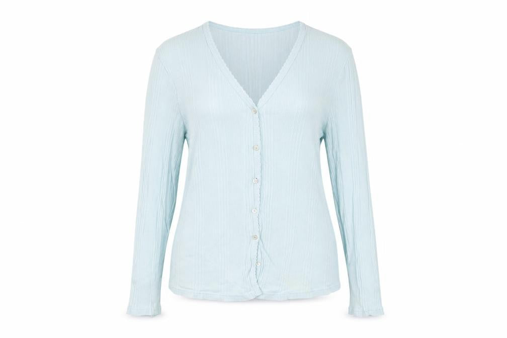 hankthreacl Women's Blue Cardigan V-Neck Size 16