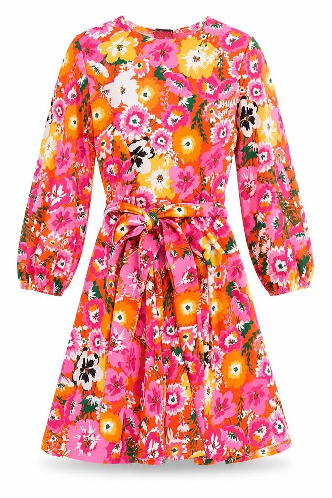 Boohoo Women’s Floral A-Line Dress, Size 8, Multicoloured