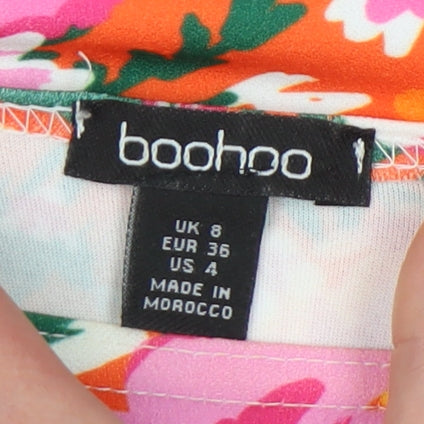 Boohoo Women’s Floral A-Line Dress, Size 8, Multicoloured