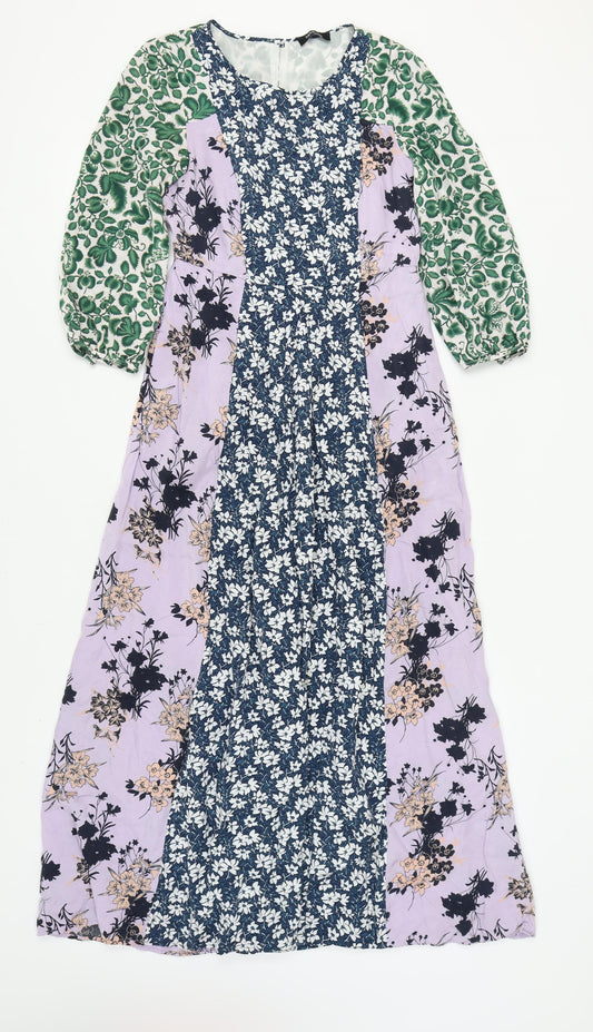 MAX&Co. Women's Multicoloured 3/4 Sleeve Dress Size 10