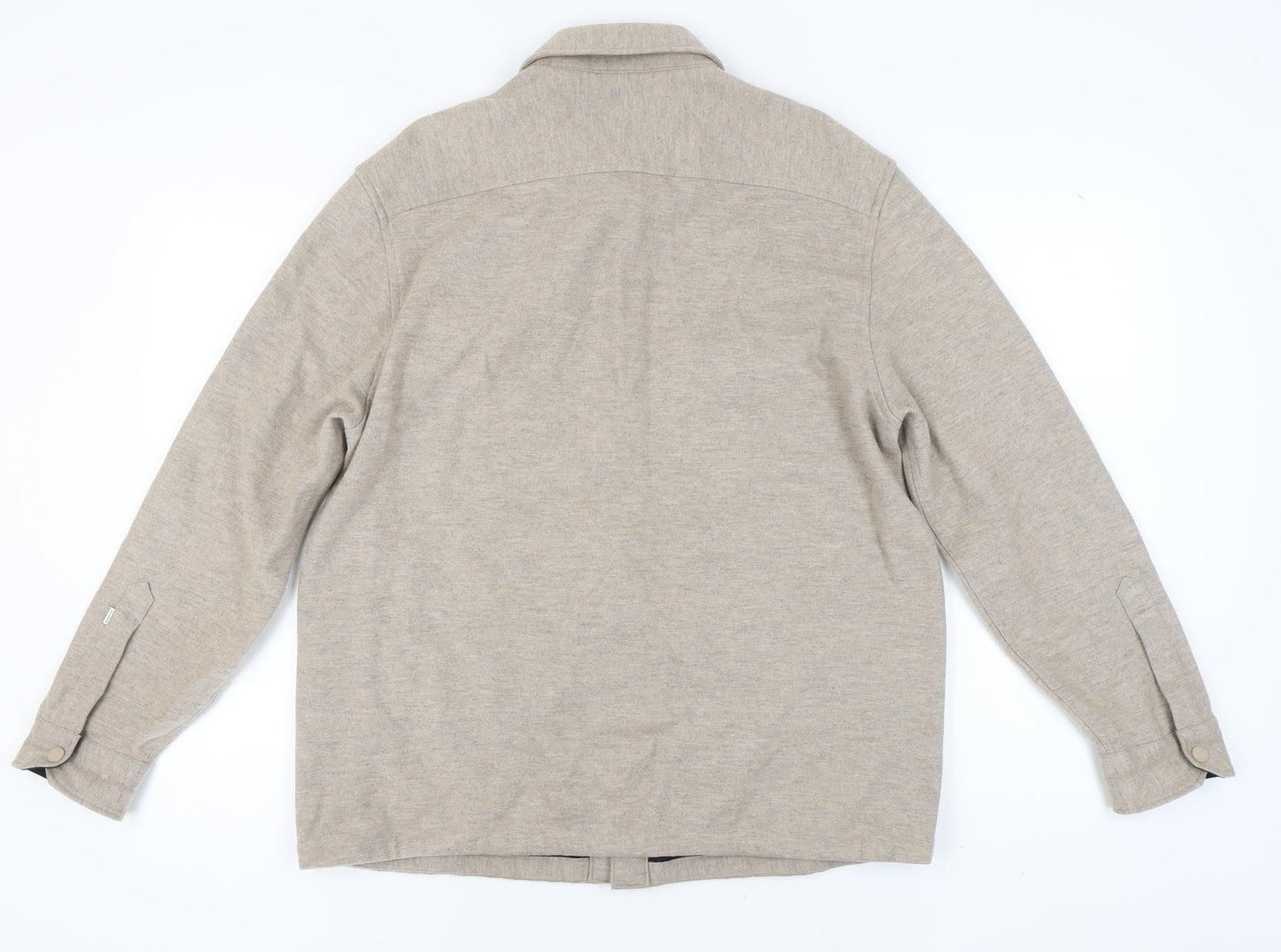 Marks and Spencer Men's Beige Jacket - M, Mid-Length, Casual