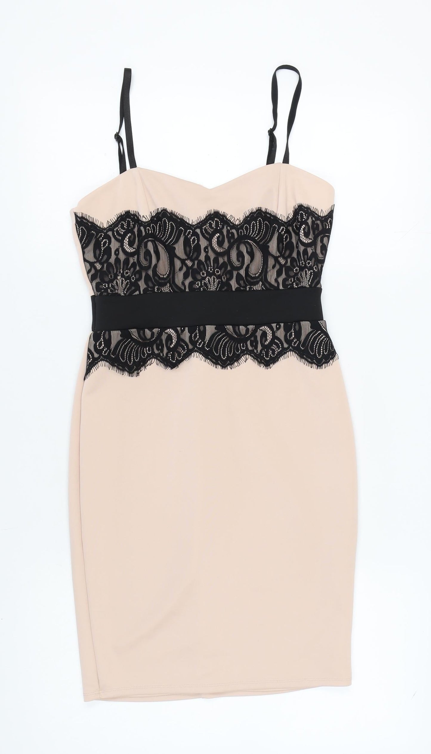 With Love Jessica Women Beige Bodycon Dress Size 10